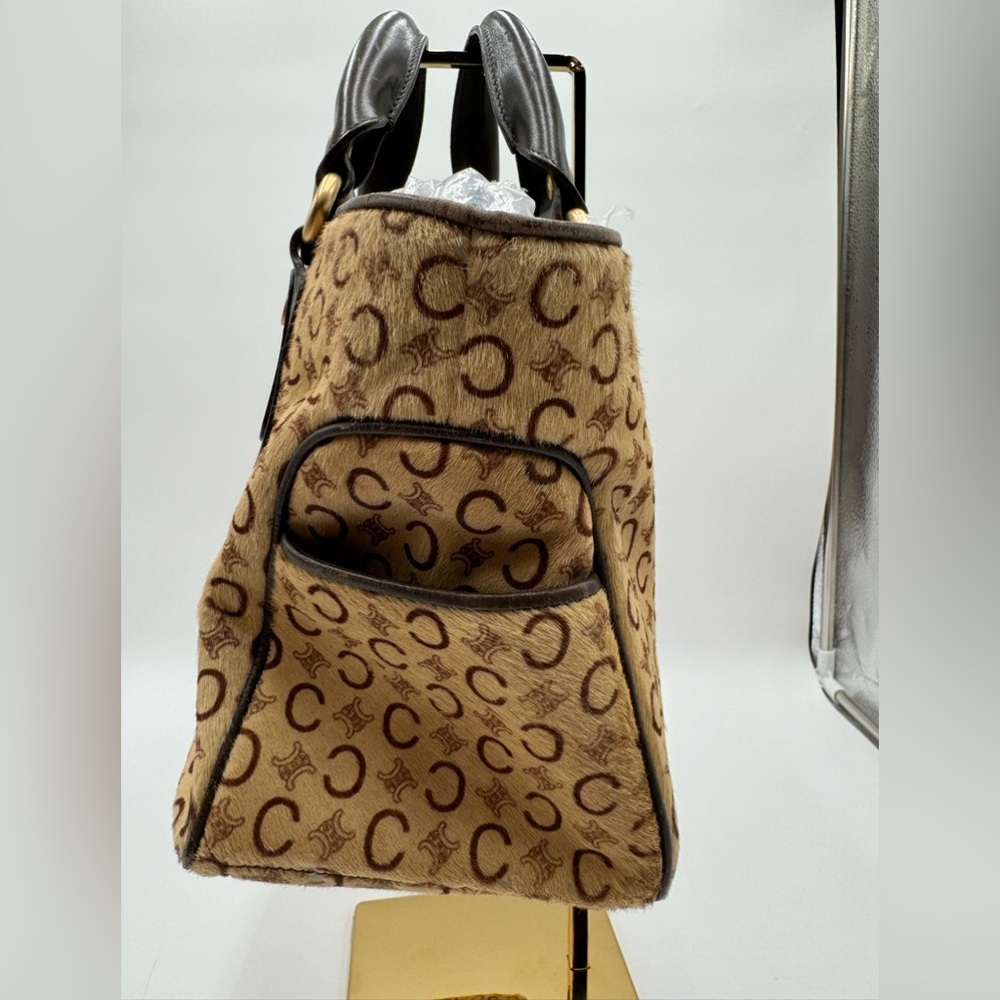 Celine-Authentic-Macadam Boogie Pony Hair Tote - Picture 14 of 16